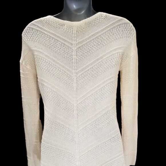 Pink Rose V-neck Cable Knit Sweater Jumper Size XS - Picture 2 of 5